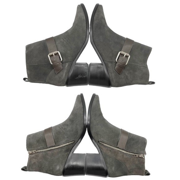NWT AllSaints Jason Boot Charcoal Gray Suede Buckle Ankle Bootie Women’s Size 9 - Picture 10 of 16